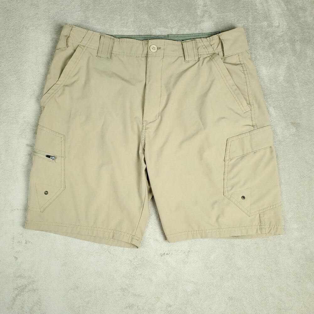 Denali Cargo Shorts Mens 36 Beige Stretch Lightweight Outdoor Travel Summer